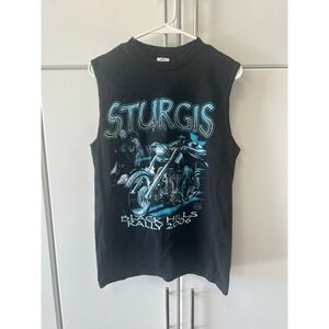 Sturgis Black Hills Rally 2006 Sleeveless Graphic T-Shirt Mens Medium Black Delt